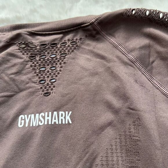 Gymshark Energy Seamless T Shirt Short Sleeve Tee Top Gym Taupe women’s size L - Picture 6 of 8